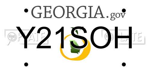 Y21SOH Georgia License Plate