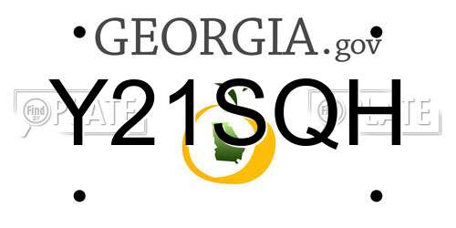 Y21SQH Georgia License Plate