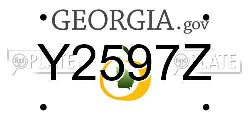 Y2597Z Georgia License Plate