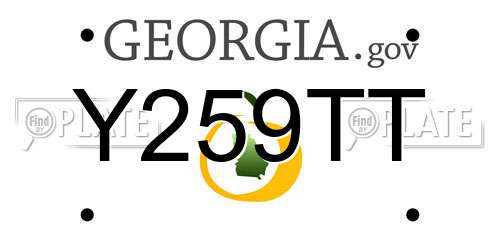 Y259TT Georgia License Plate