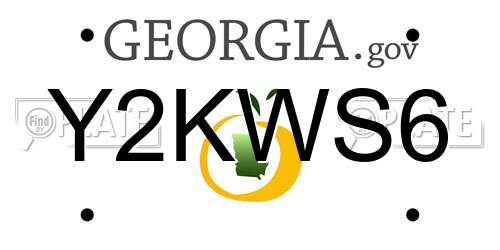 Y2KWS6 Georgia License Plate