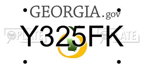 Y325FK Georgia License Plate