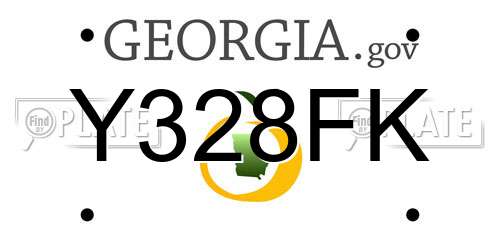 Y328FK Georgia License Plate