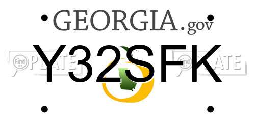 Y32SFK Georgia License Plate