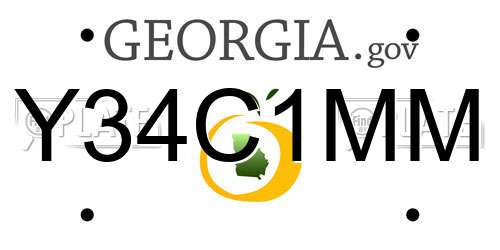 Y34C1MM Georgia License Plate