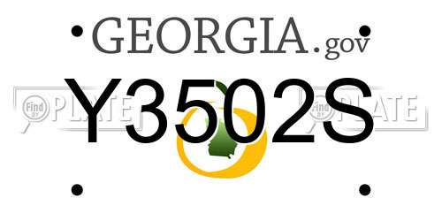 Y3502S Georgia License Plate