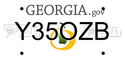 Y35OZB Georgia License Plate
