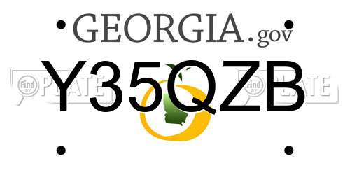 Y35QZB Georgia License Plate