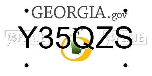 Y35QZS Georgia License Plate