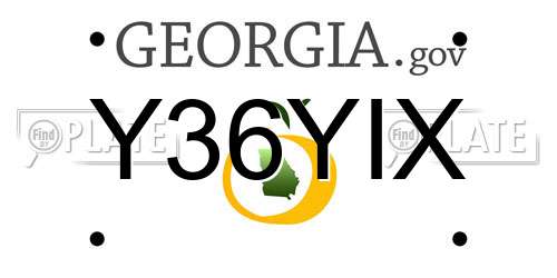 Y36YIX Georgia License Plate