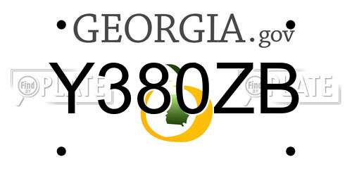 Y380ZB Georgia License Plate