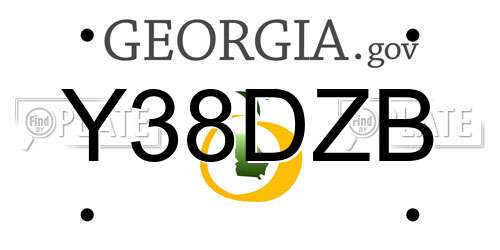 Y38DZB Georgia License Plate