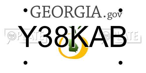 Y38KAB Georgia License Plate