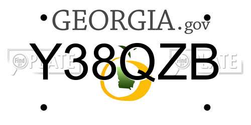 Y38QZB Georgia License Plate