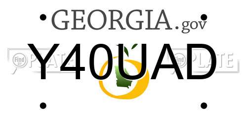 Y40UAD Georgia License Plate