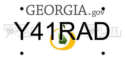 Y41RAD Georgia License Plate