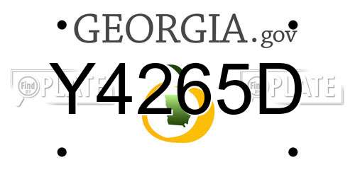 Y4265D Georgia License Plate