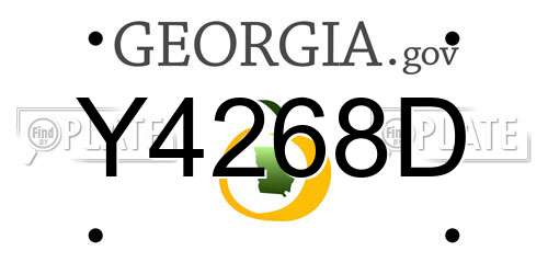 Y4268D Georgia License Plate