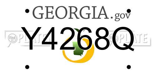 Y4268Q Georgia License Plate