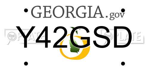 Y42GSD Georgia License Plate