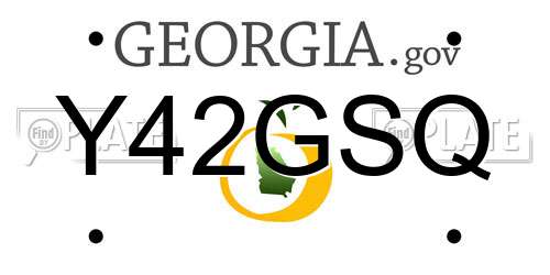 Y42GSQ Georgia License Plate