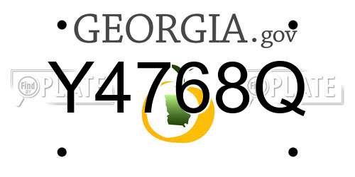 Y4768Q Georgia License Plate