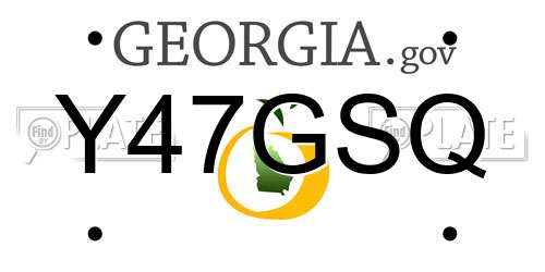 Y47GSQ Georgia License Plate