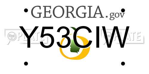 Y53CIW Georgia License Plate