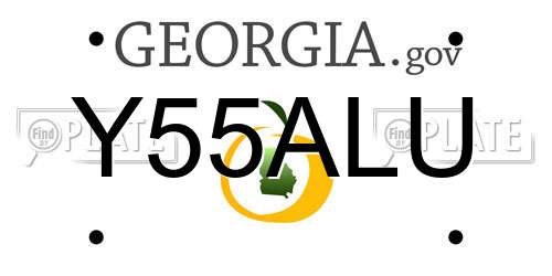 Y55ALU Georgia License Plate