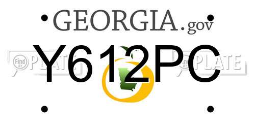 Y612PC Georgia License Plate