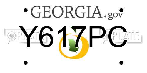 Y617PC Georgia License Plate