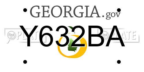 Y632BA Georgia License Plate