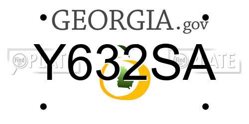 Y632SA Georgia License Plate