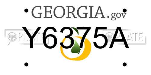 Y6375A Georgia License Plate