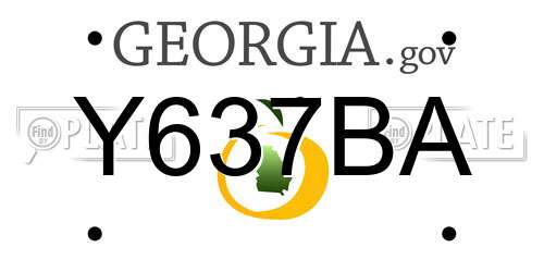 Y637BA Georgia License Plate