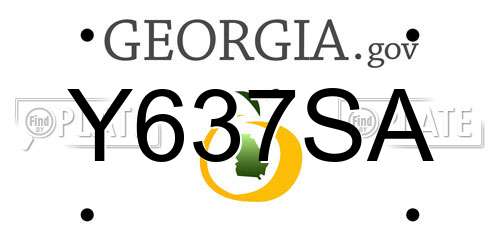 Y637SA Georgia License Plate