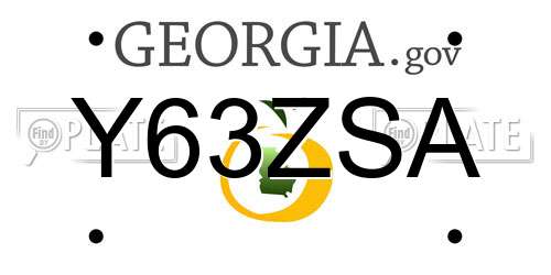 Y63ZSA Georgia License Plate