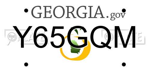 Y65GQM Georgia License Plate