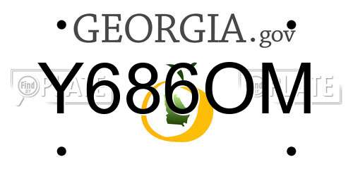 Y686OM Georgia License Plate