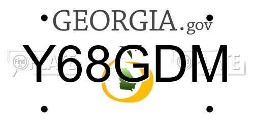 Y68GDM Georgia License Plate