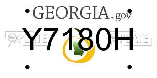 Y7180H Georgia License Plate