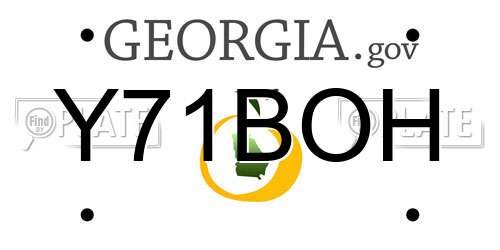Y71BOH Georgia License Plate