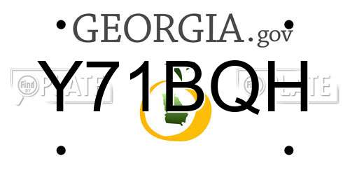 Y71BQH Georgia License Plate