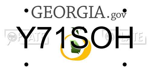 Y71SOH Georgia License Plate
