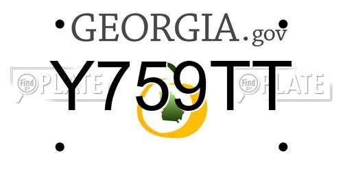 Y759TT Georgia License Plate