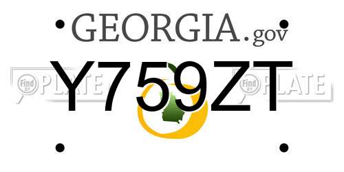 Y759ZT Georgia License Plate
