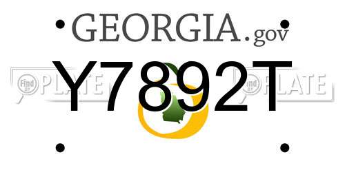 Y7892T Georgia License Plate