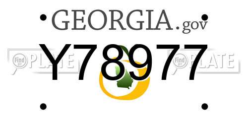 Y78977 Georgia License Plate