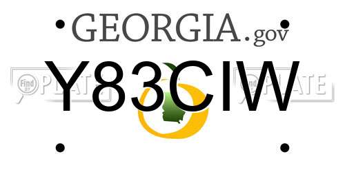 Y83CIW Georgia License Plate