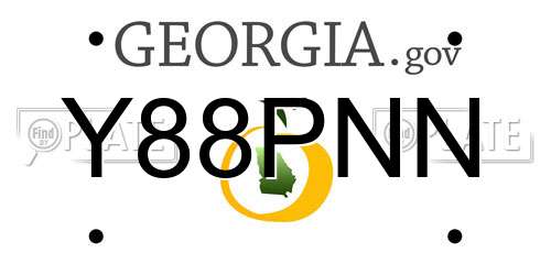 Y88PNN Georgia License Plate